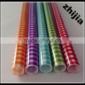 Various colored plastic printing straw