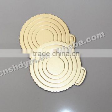 disposable gold round cake board with tab