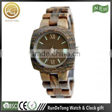 Generous wooden watch case wrist watch for men with three colors