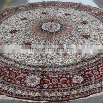 top quality handmade round silk carpet