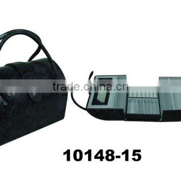 wholesale black jewelry box with handle/ring holder