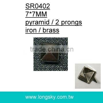 (#SR0402/7x7mm) decoration pyramid shoe studs for leather shoes