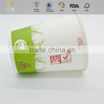 TOP 1 8oz ice cream paper cup/ pe coated paper for cup double side pe coated paper made in China