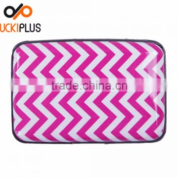 Luckiplus Inventory Pink and White Chevron Pattern Aluminum Wallets Identity Theft Blocker