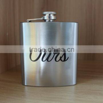 2015 Fashion Style Painting Stainless Steel Hip Flask In Silk Screen