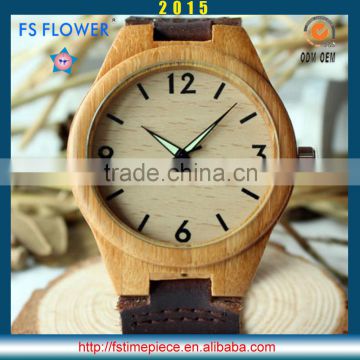 FS FLOWER - Wholesale In Bulk To Indonesia Men Wooden Watch Genuine Leather Strap