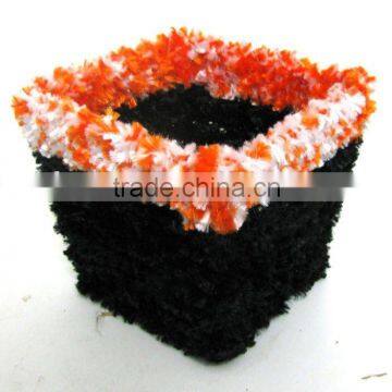 Square Shape Woolen Yarn Cosmetic Basket