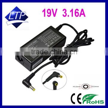 60W power supply 19V 3.16A 5.5*2.5 mm laptop adapter for Gateway PA-1600-01 notebook charger