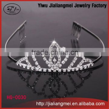 Elegant sparkling crystal bridal wedding crown decorative tiaras with hair comb
