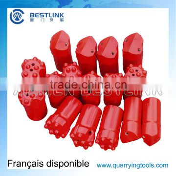 Carbide bits for rock drilling