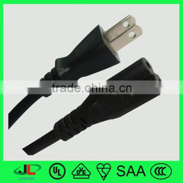 pse certified japan power cord/wire/cable 2 pin plug to iec c7