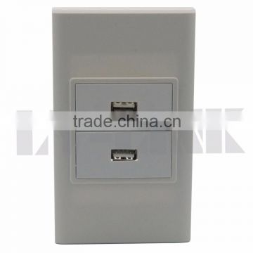 Dual ports USB female to female wall plate Support Customization