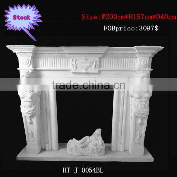 White Marble Fireplace With Girl Design In Stock