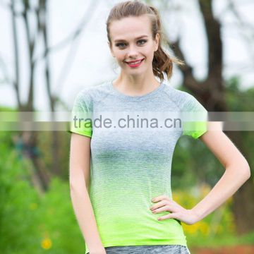 Custom Women Seamless Nylon Yoga T shirt