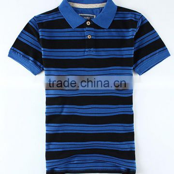 Men's wear striped short sleeve polo fancy collar t-shirt