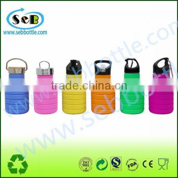Eco friendly 550ml silicon bottle and portable lids