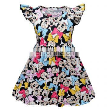 Summer Dress Girls Princess Party Flutter Sleeve Twirl Dress Toddler Girls Boutique Milk Silk Dress Kids Clothes