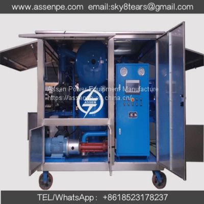 Assen Vacuum Transformer Hot Oil Circulation Drying and Filtration Plant with stainless steel material canopy