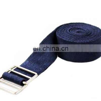 Wholesale Price Yoga Strap with Metallic Adjuster Custom Color Cotton Yoga Belt for Sale