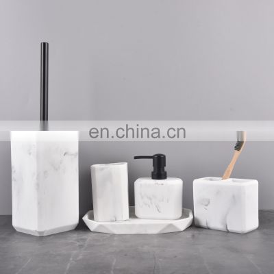 Modern Design Marble Polyresin Bathroom Accessories Sets