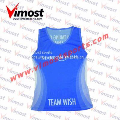 New Style Blue Customized Sublimation Singlet of High Quality