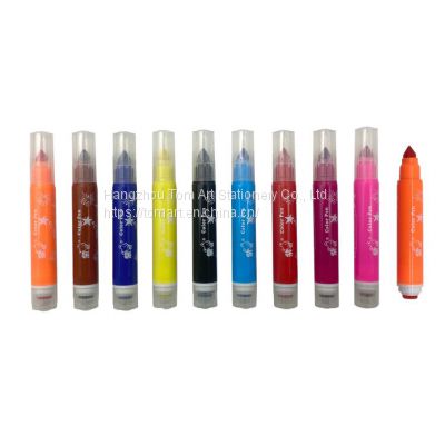 factory cheap non-toxic 8 12 24 colors watercolor pen water based ink colored Jumbo marker dual tips stamp markers set for kids