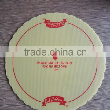 printed 4mm yellow pp corrugated sheet cake pad