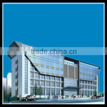 Steel frame curtain wall for business building