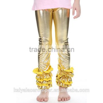 2015 baby girl gold ruffle legging,baby icing ruffle pants