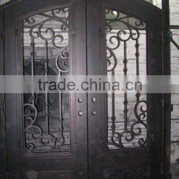 Arch Top Decorative Wrought Iron Door