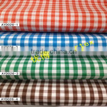 40s 100%cotton yarn dyed small check fabric for clothing,shirt with ready bulk