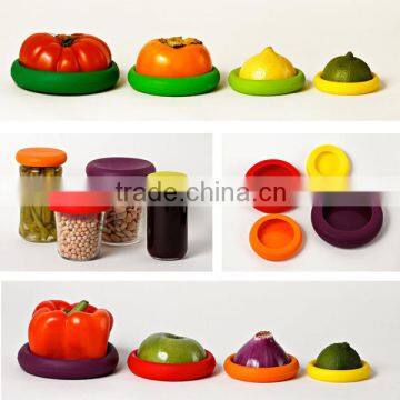 Food Huggers Silicone Storage Cover 4pcs Food Huggers Reusable Silicone Food Savers Silicone Rubber Food Huggers