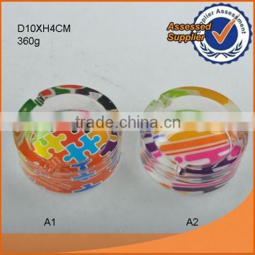 good quality round decaled or clear glass ashtray with/without decal