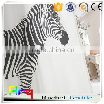 Black and white 1005 polyester printed zebra fabric for wall/window curtain in living/bedroom/children room