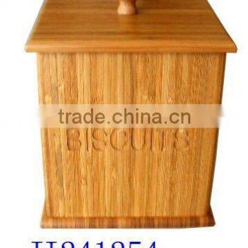 Solid wood storage canister with cover