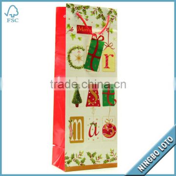 Christmas Wine Bottle Bags with a Letter Pattern