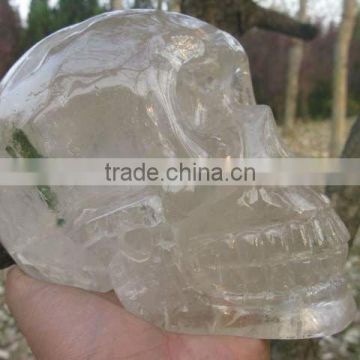 Natural Perfect Long Clear Quartz Rock Crystal Carving Skull