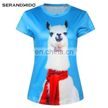 Cute Alpaca Dylan Simple Comfortable Digital Printing Popular Casual Custom Print T-shirt