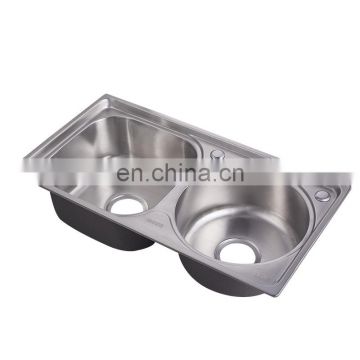 7540 Best quality double bowls 201 material stainless steel kitchen laundry sink