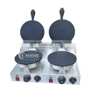 Double Head Layers Style Electric Ice Cream Cubble Bubble Waffle Maker Commercial Belgian Egg Stick Waffle Cone Machine For Sale