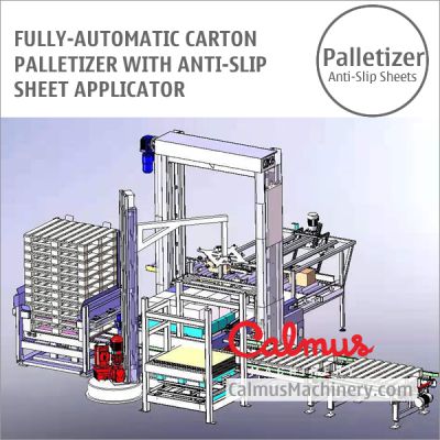 Anti-Slip Sheet Applicator Case Palletizing Machine Carton Palletizer