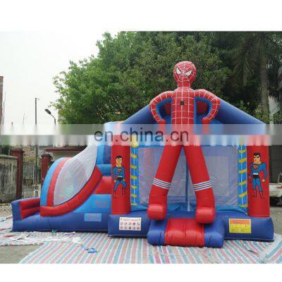 Super hero inflatable slide kids bouncing play house playground equipment outdoor