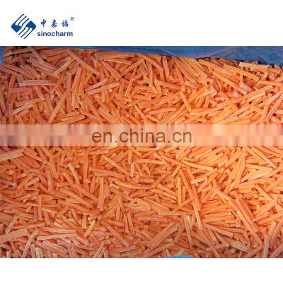Sinocharm BRC Approved Nutritious Delicious IQF Frozen Carrot Strip