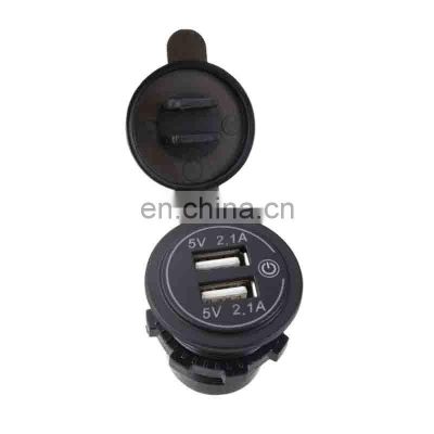 Car and motorcycle modified  car USB charger dual aperture 4.2A with touch switch
