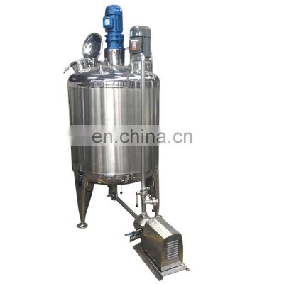1000L stainless steel tank with high shear mixer and homogenizer pump