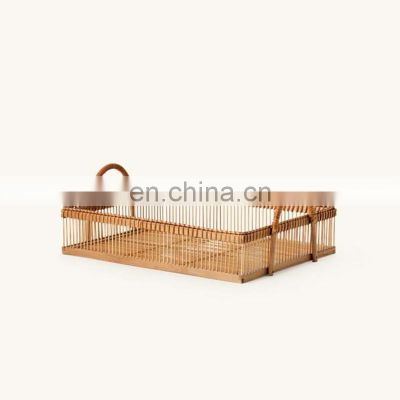 100% nature Bamboo Tray Basket table decor Straw serving tray For Fruit Basket Wholesale Vietnam Supplier