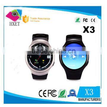 2016 X3 sim card smart watch 3g round smart watch MTK 6572 whach mobile