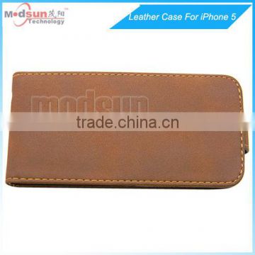 For IPhone 5 Flip cover pu leather case
