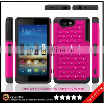 Keno Shining Diamond-studded Armorbox Drop Resistant Silicone Cover For Sony Xperia Z4 Compact / Z4 Mini