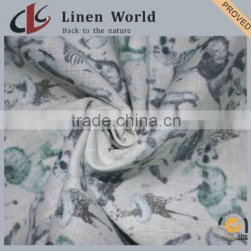 317 21*14 55%Linen 45%Cotton Printed Woven Fabric